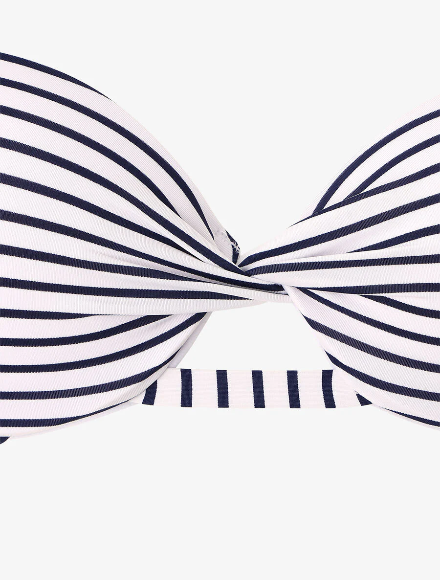 Gedraaide gestreepte bikini - Wit - Image 3