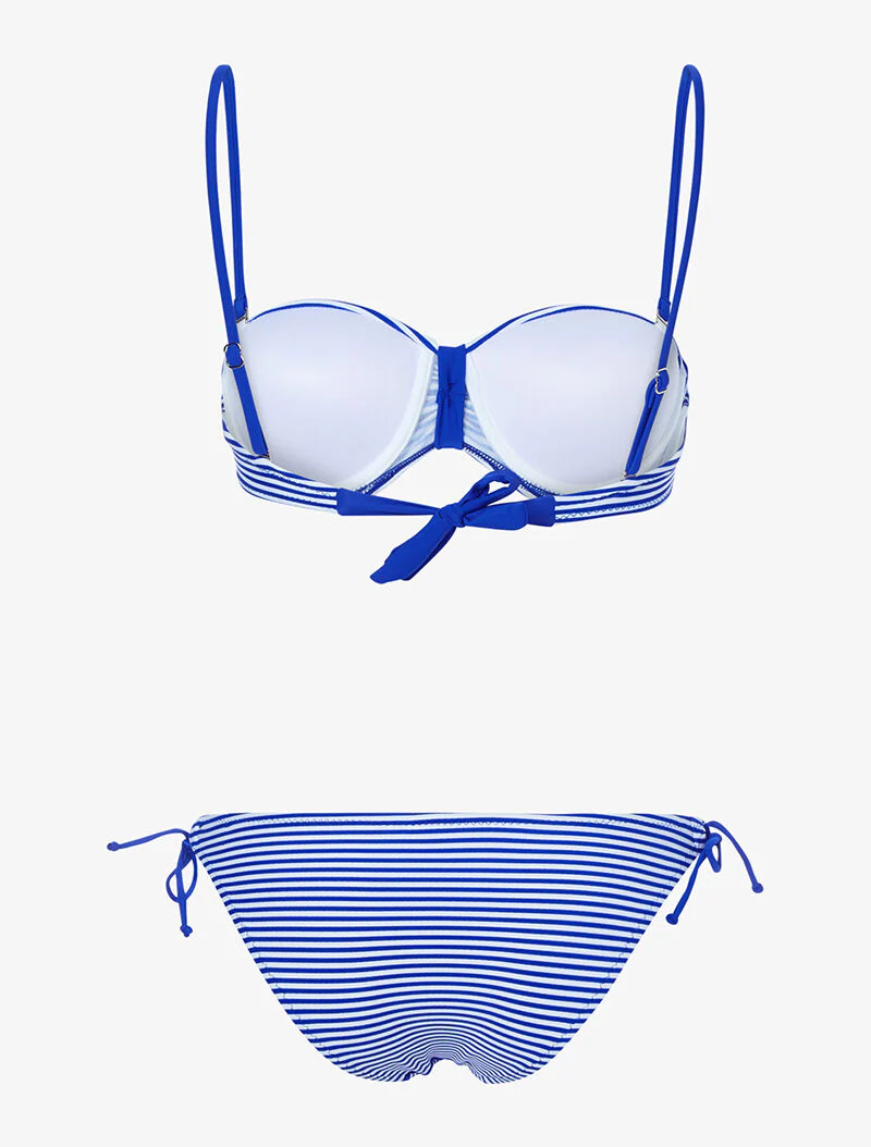 Gestreepte bikini met flamingo's - elektrisch blauw - Image 2