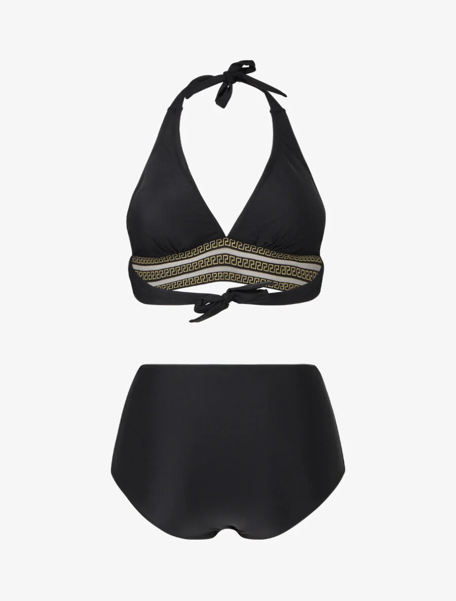 Hoog getailleerde bikini met Griekse motieven - Zwart - Image 2