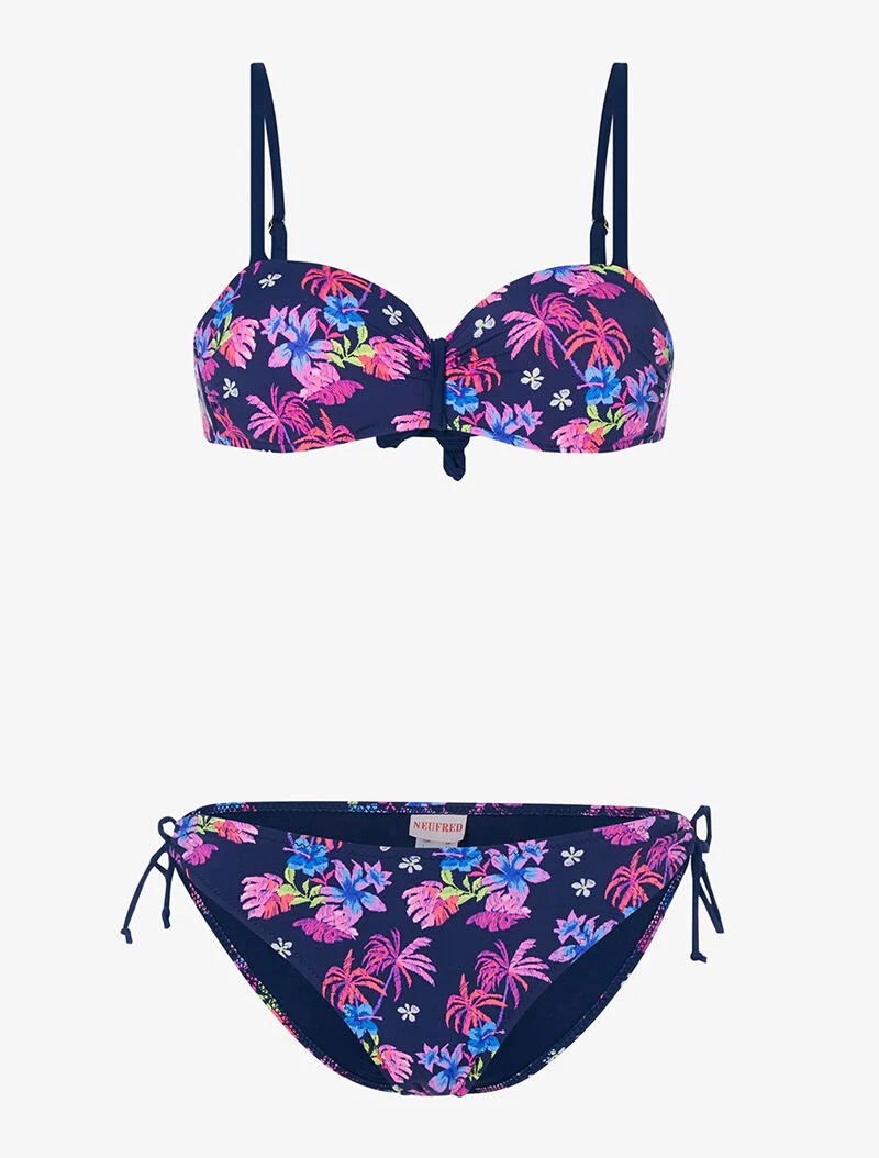 Bikini jungle met balconnet - marine