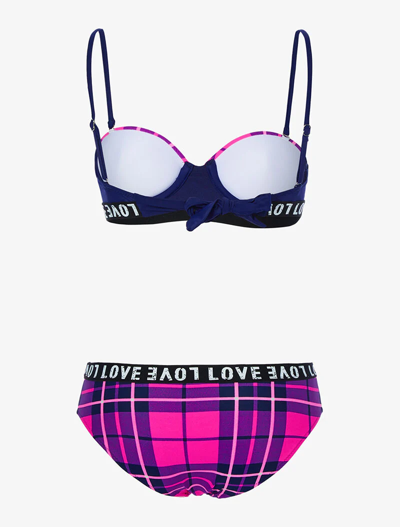 Bikini Love geruite print - paars - Image 2