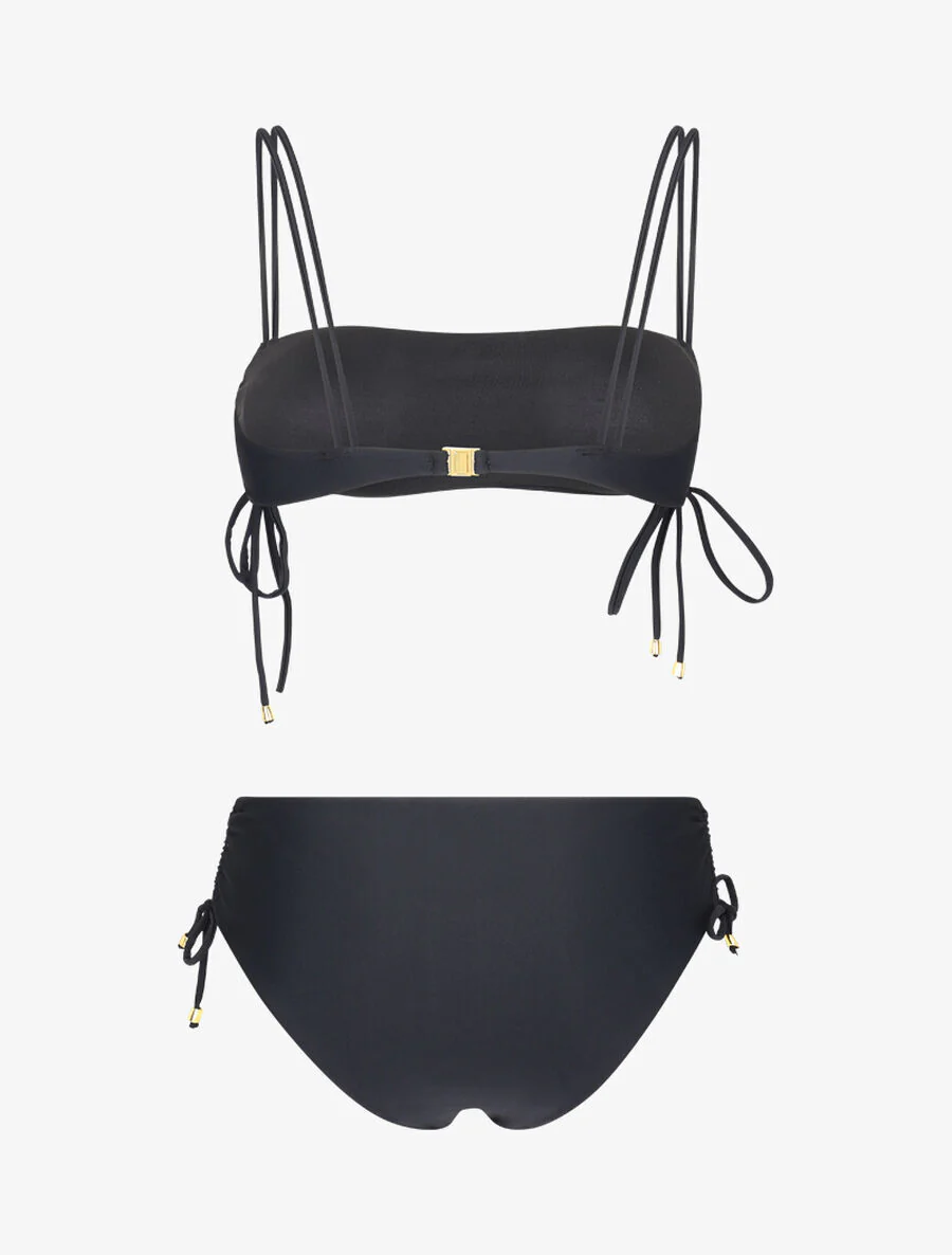 Bikini met bandjes met kettinkjes - Zwart - Image 2
