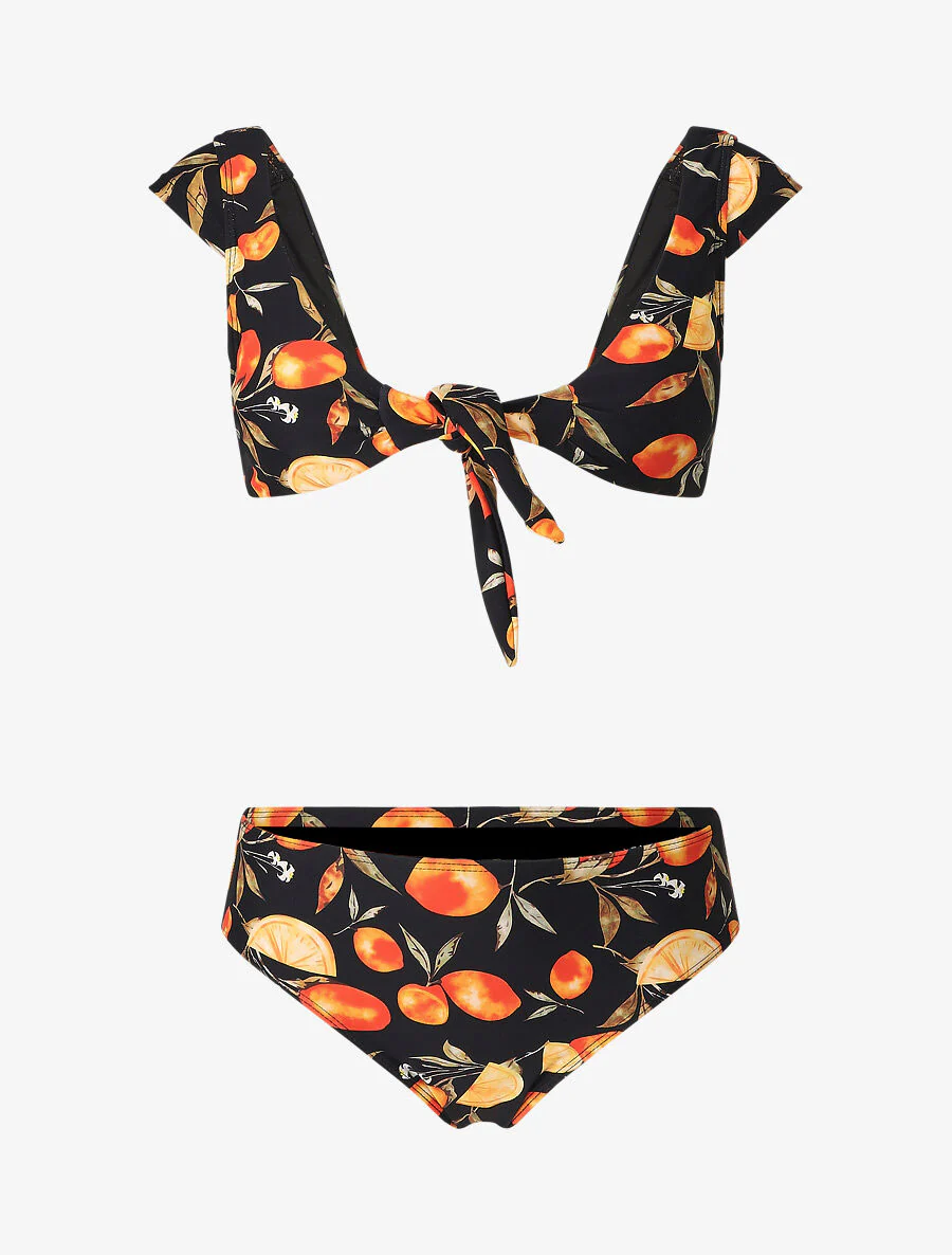 Bikini met citroenprint - Zwart