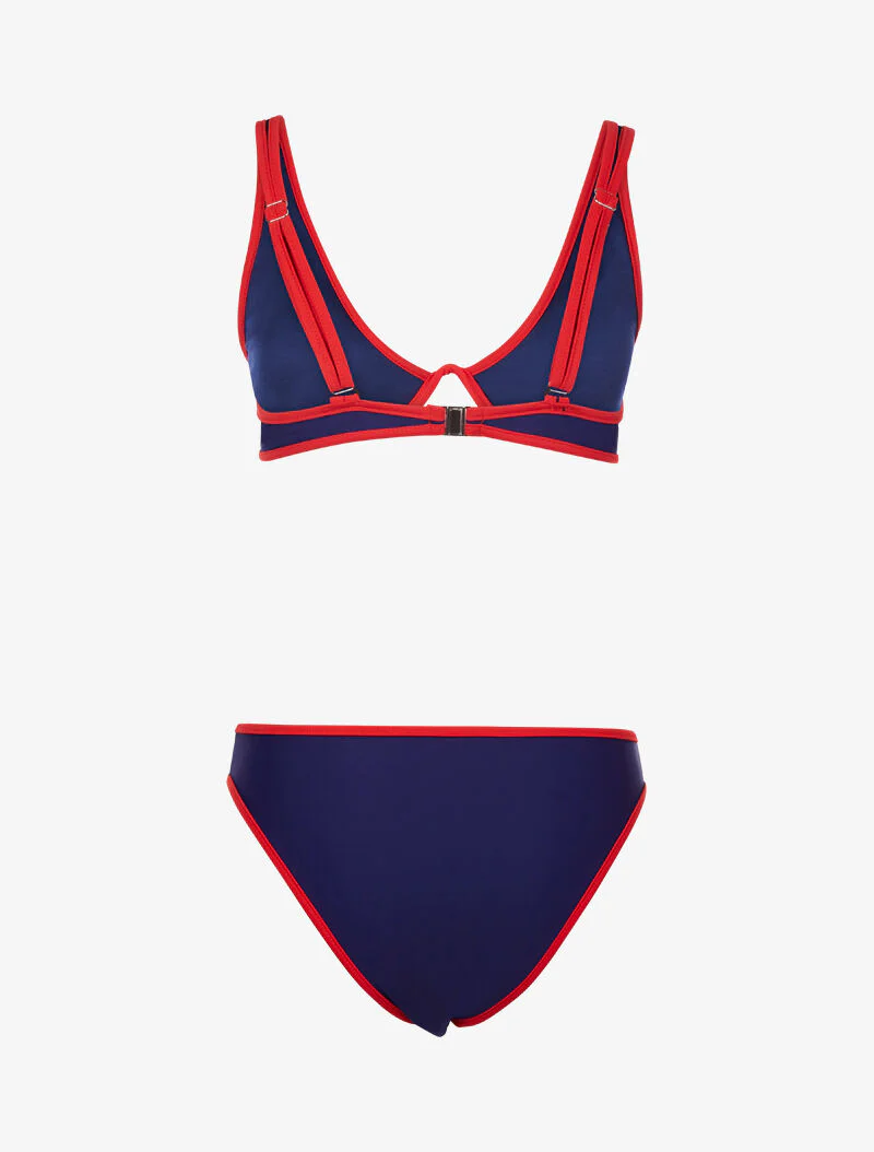 Bikini met contrasterende biezen - marine - Image 2