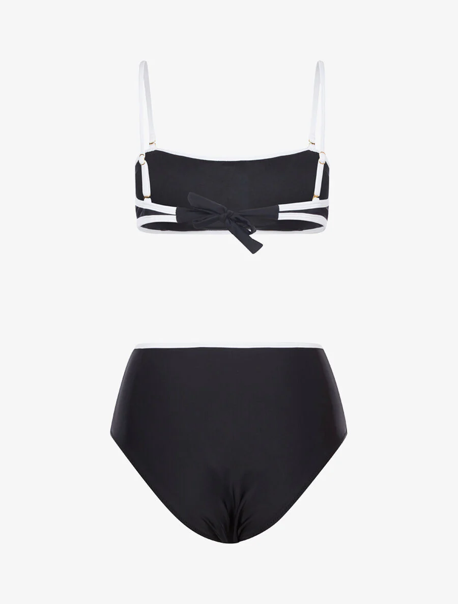 Bikini met contrasterende randen - Zwart - Image 2