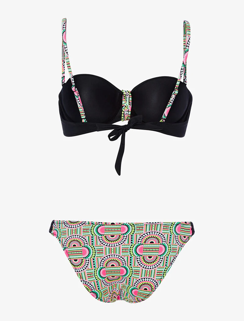 Fluo tribal print bikini - zwart - Image 2