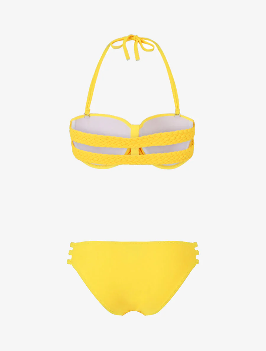 Gevlochten bandjes bikini - Geel - Image 3