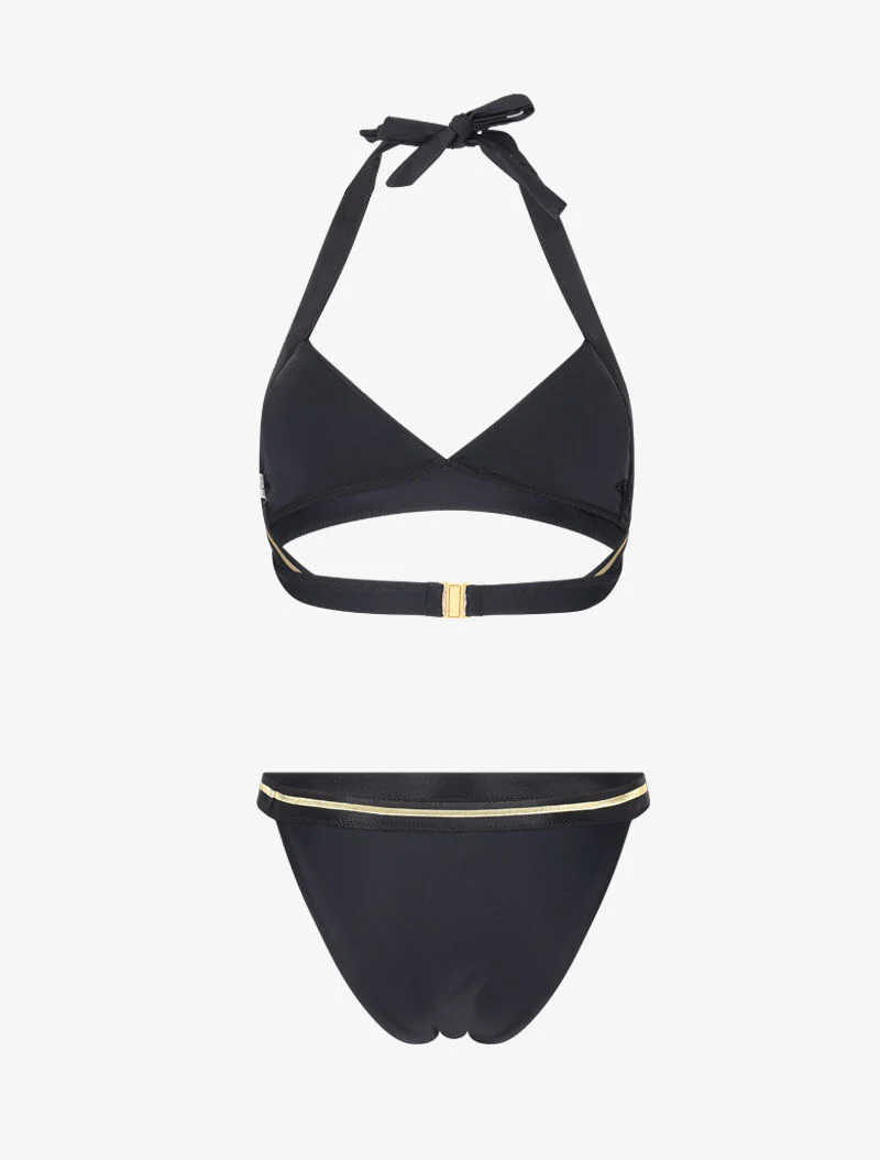 Bikini met gouden bandjes in driehoeksvorm - zwart - Image 4