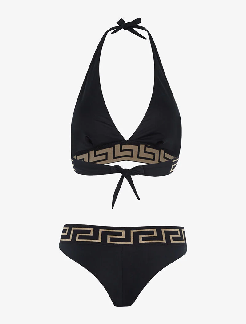 Grieks bedrukt bikini - zwart - Image 2