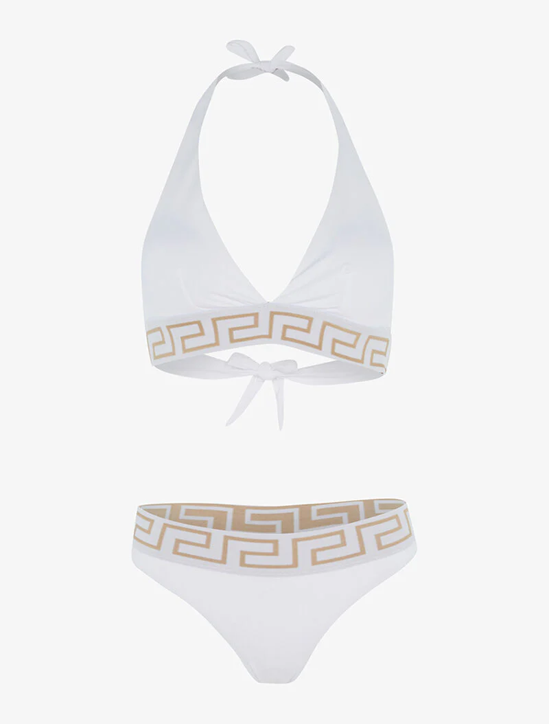 Grieks bedrukt bikini - wit