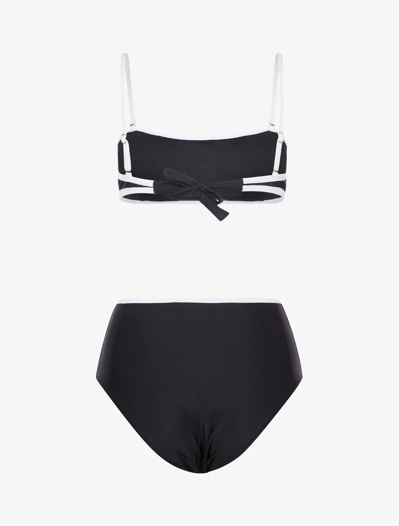 Bikini met hoog uitgesneden broekje - zwart - Image 2