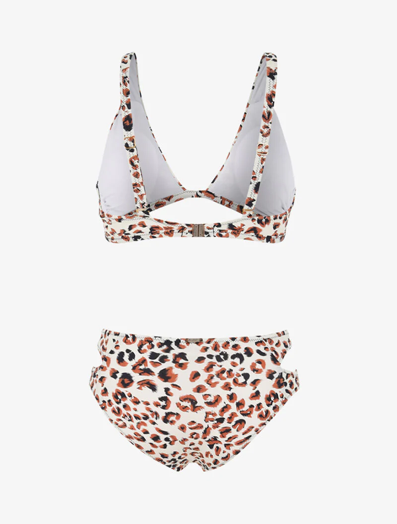 Bikini met luipaardprint en uitsnijdingen - camel - Image 2