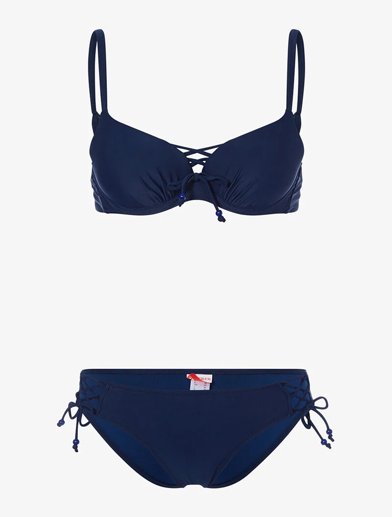 Bikini met opengewerkte zijkanten - marineblauw - marine