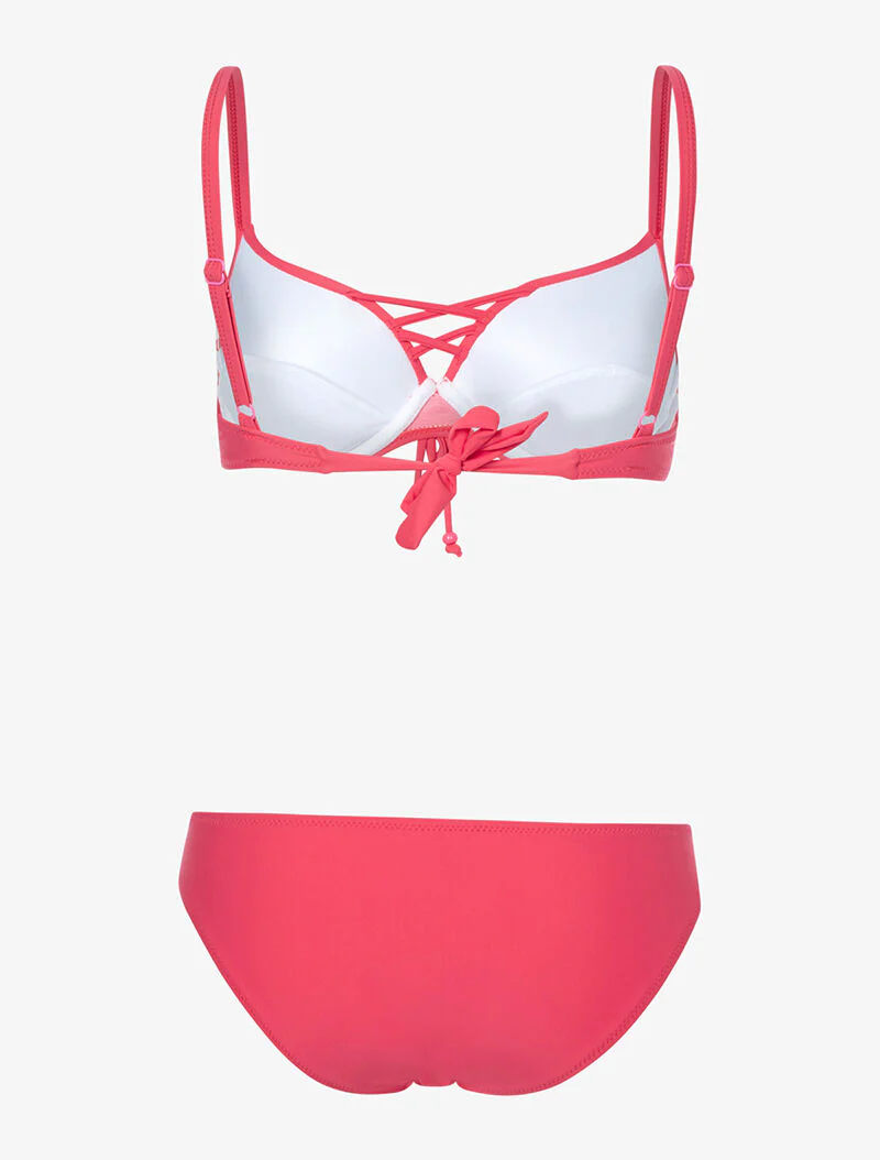 Bikini met opengewerkte zijkanten - koraal - Image 2
