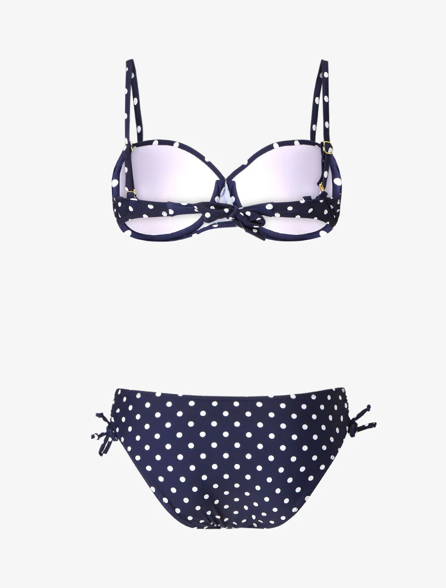 Bikini met stippen en strik - Nachtblauw - Image 2