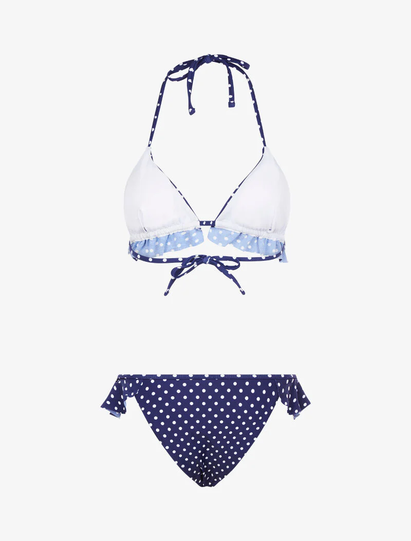 Bikini met stippenprint - marineblauw - Image 3