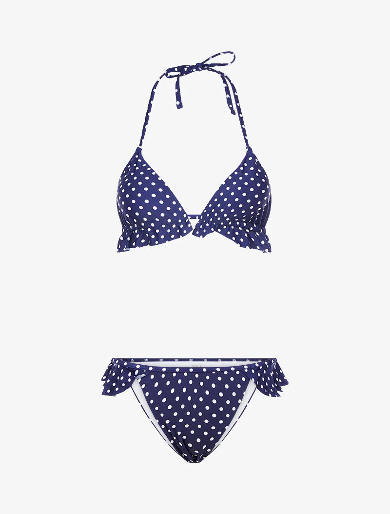 Bikini met stippenprint - marineblauw - Image 4