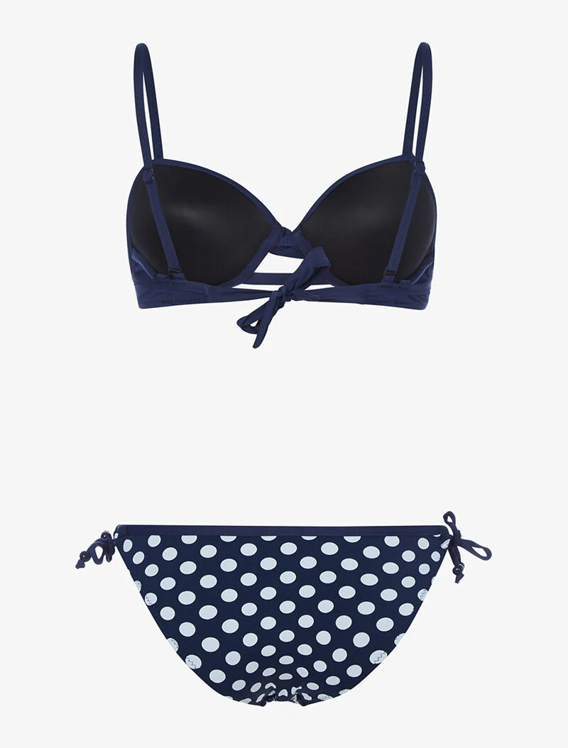 Bikini met stippenprint - marineblauw - marine - Image 2
