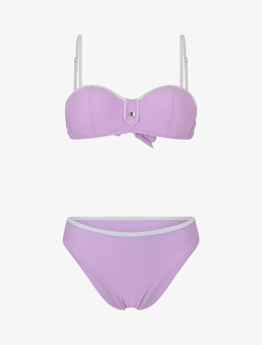 Bikini met strassdetail en scrunchie - Lila