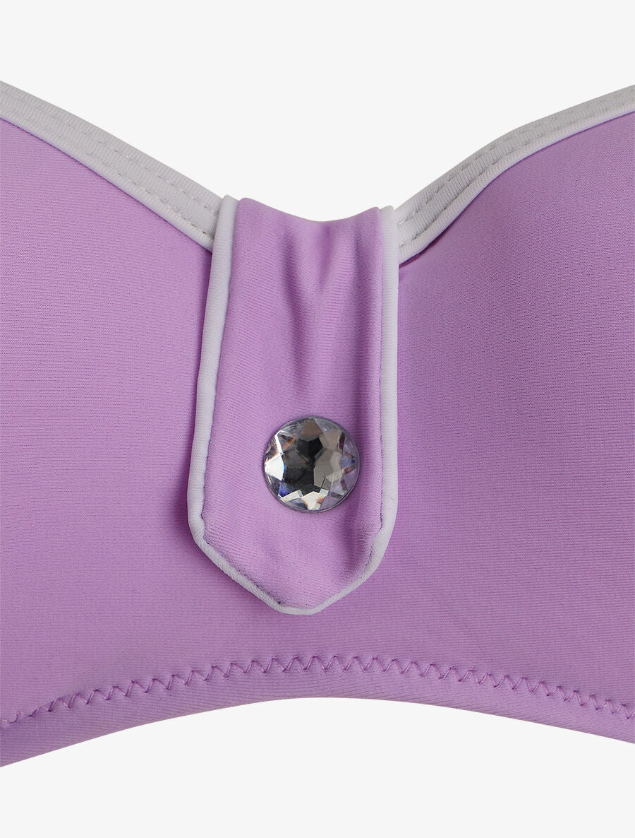 Bikini met strassdetail en scrunchie - Lila - Image 3