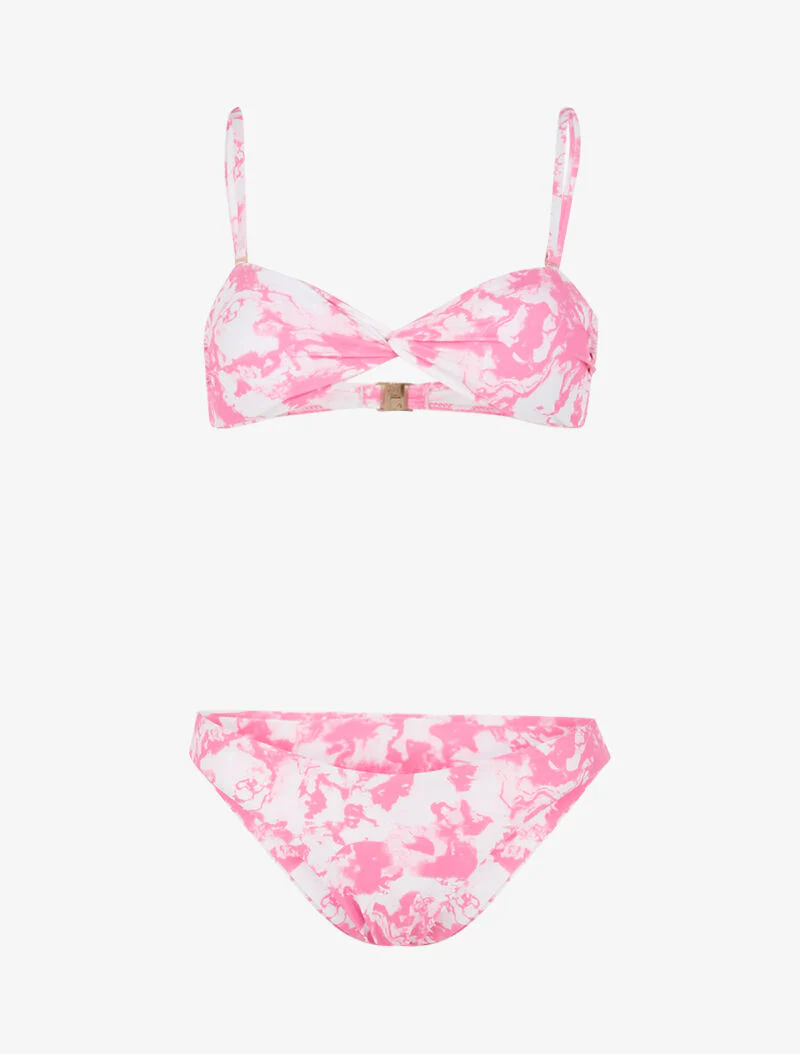 Bikini met vervaagde print - roze