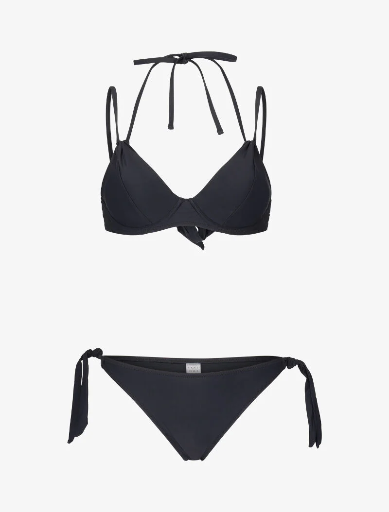 Insluitende bikini met striksluiting - zwart
