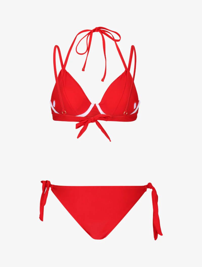 Insluitende bikini met striksluiting - rood - Image 2
