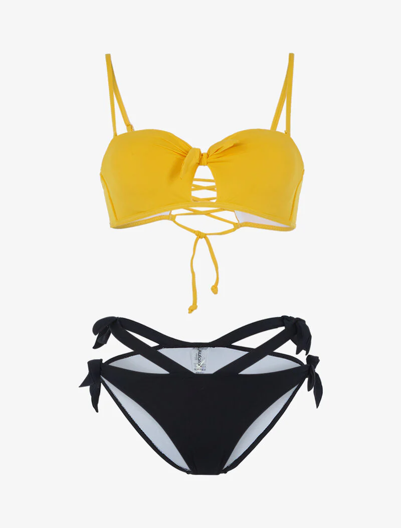 Bikini stijl niet bijpassend - geel/zwart