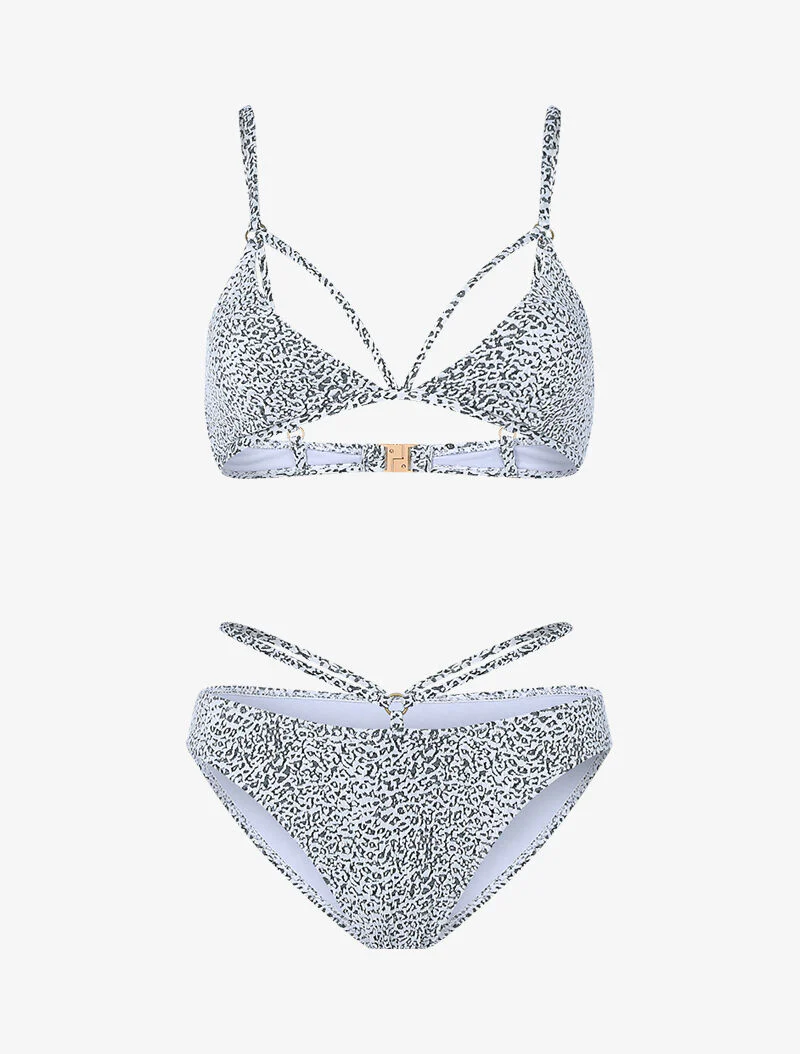 Textuur bikini lace-out - wit/zwart - wit en zwart