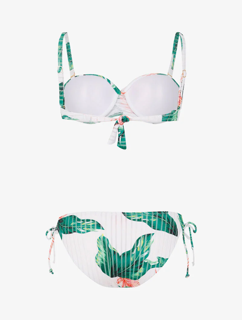 Getextureerde bikini met tropische print - wit - Image 2