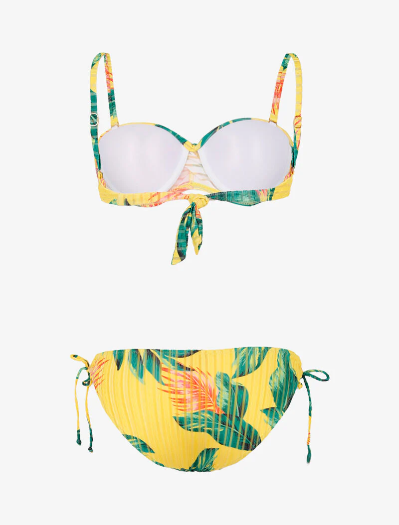 Getextureerde bikini met tropische print - geel - Image 2