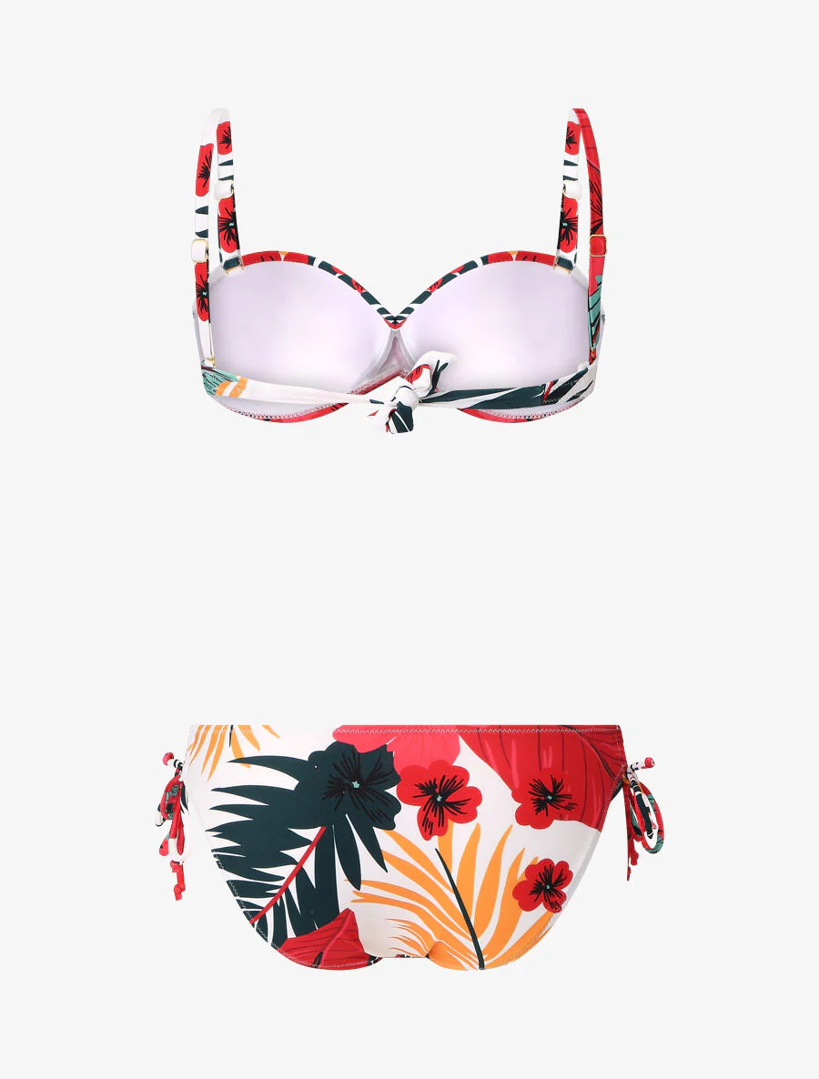 Tropische gedraaide bikini - Wit - Image 2