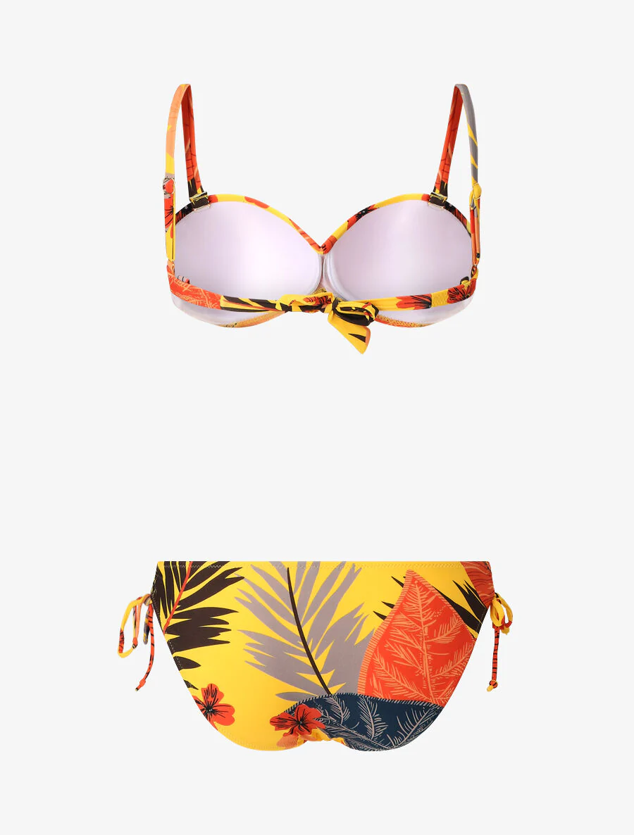 Tropische gedraaide bikini - Geel - Image 3