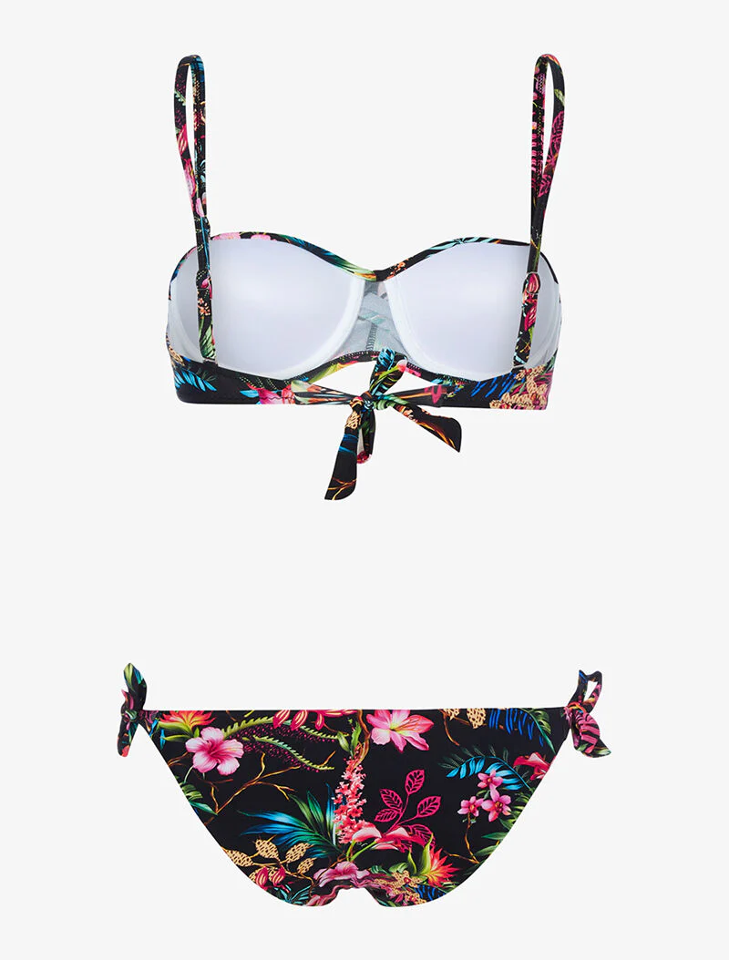Tropische print bikini - zwart - Image 2
