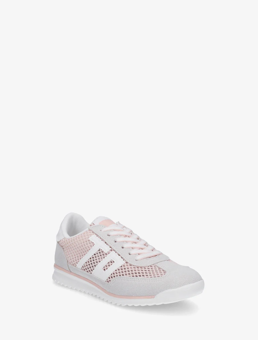 Bimateriaal sneakers met flockprint - Roos - Image 2