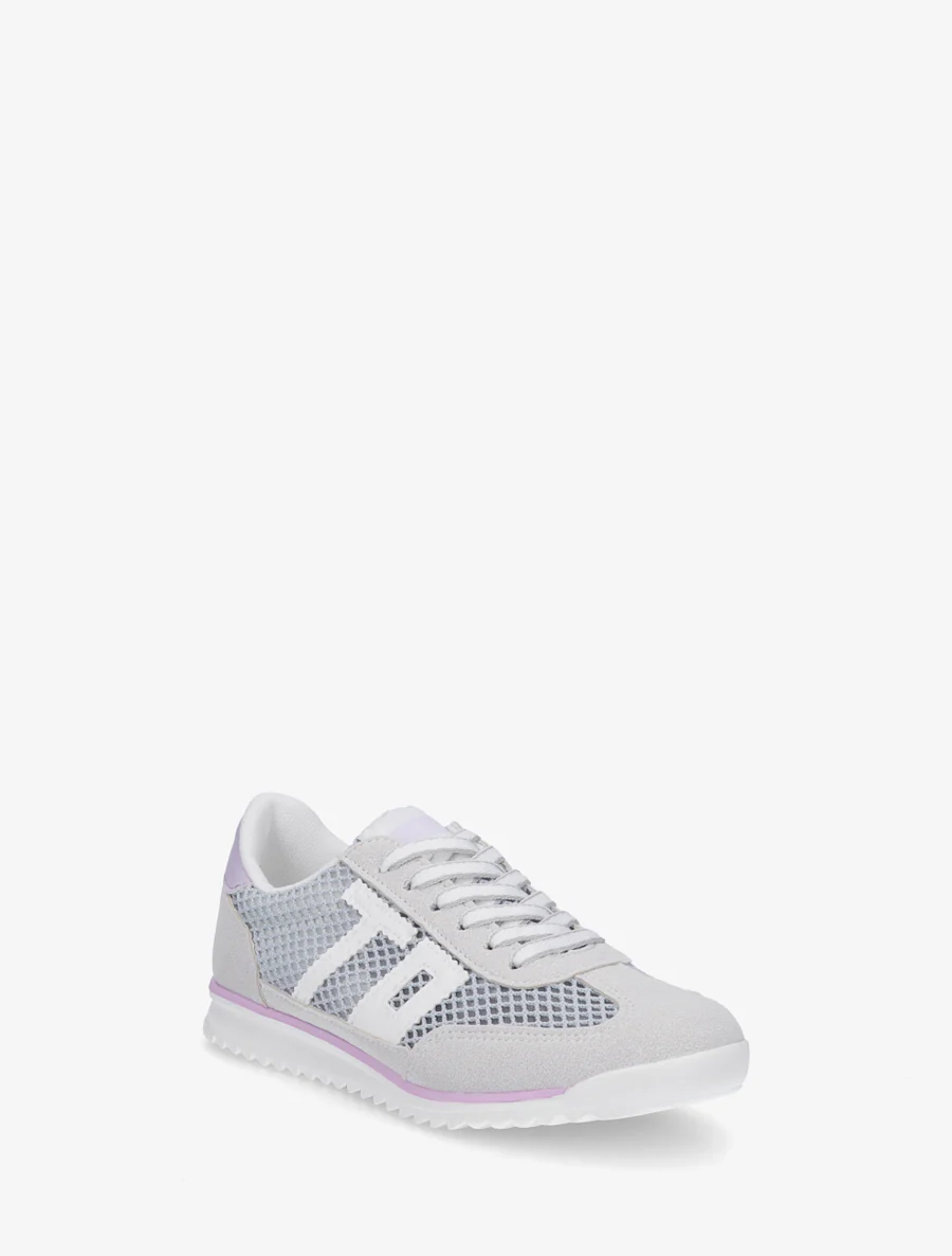 Bimateriaal sneakers met flockprint - Grijs - Image 2