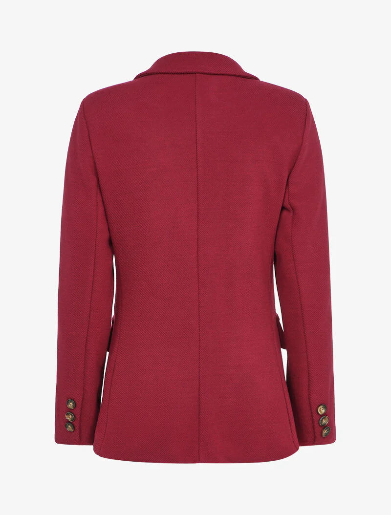 Dubbelrij blazer in gestreept vilt - Bordeaux - Image 2
