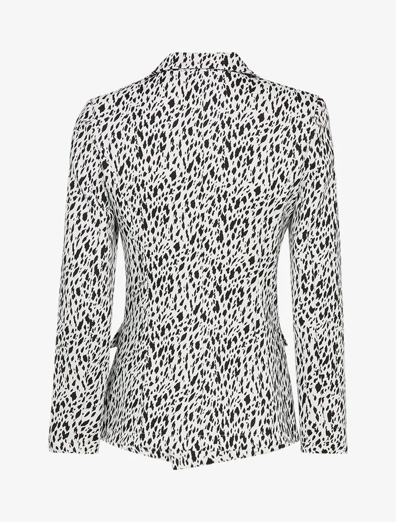 Gevlekt bedrukt blazer - Wit/zwart - Image 2