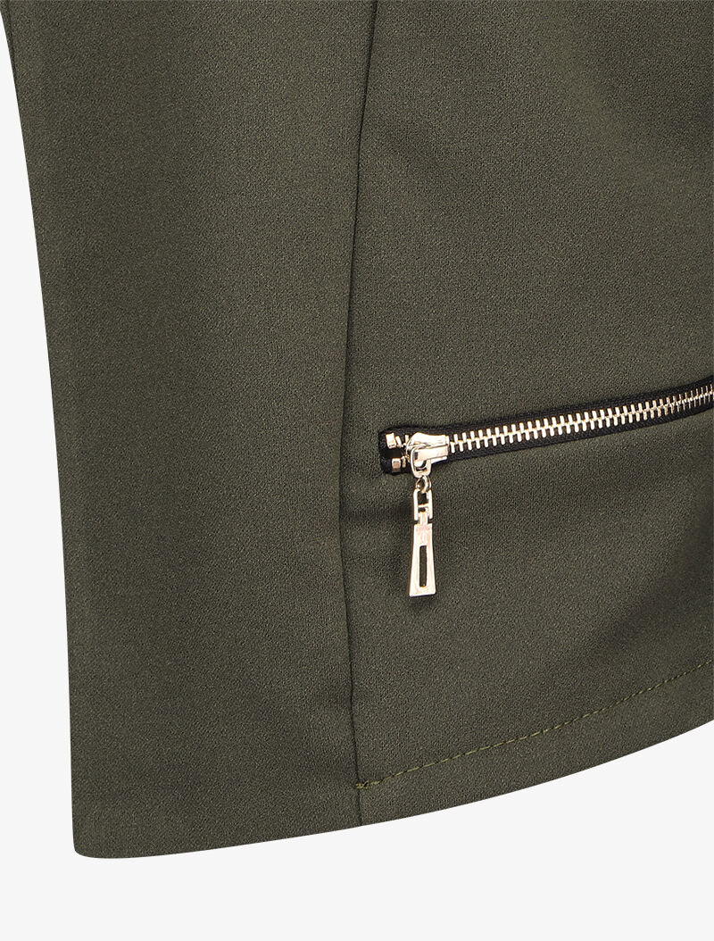Lichte blazer met inkeping kraag - Kaki - Image 3