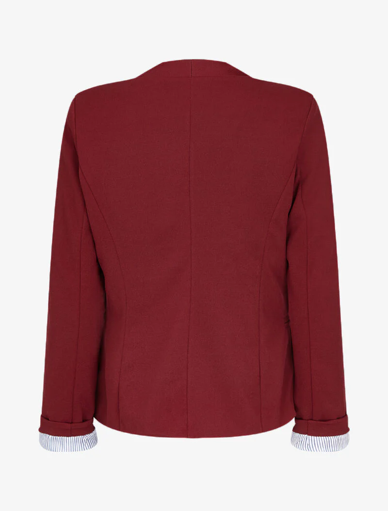 Blazer met gestreepte revers - Bordeaux - Image 3