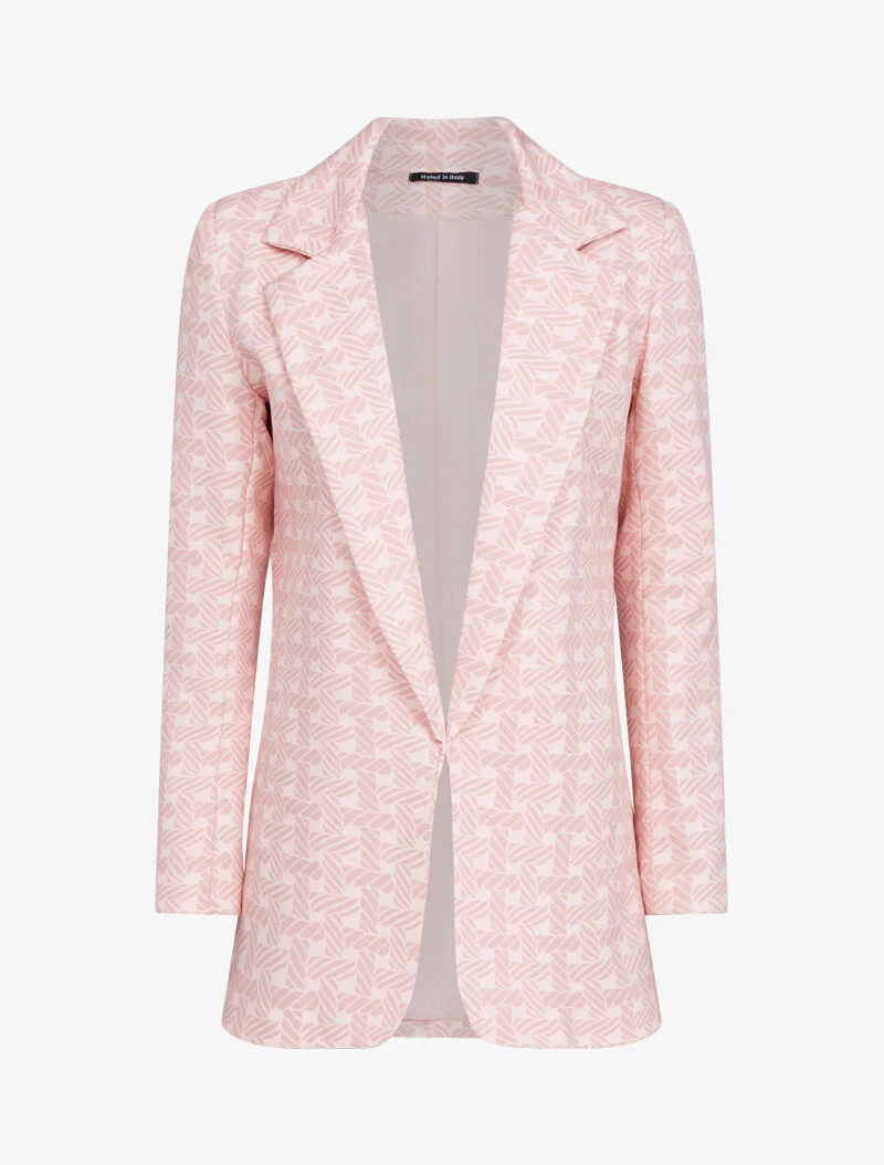 Blazer met grafische print - roze
