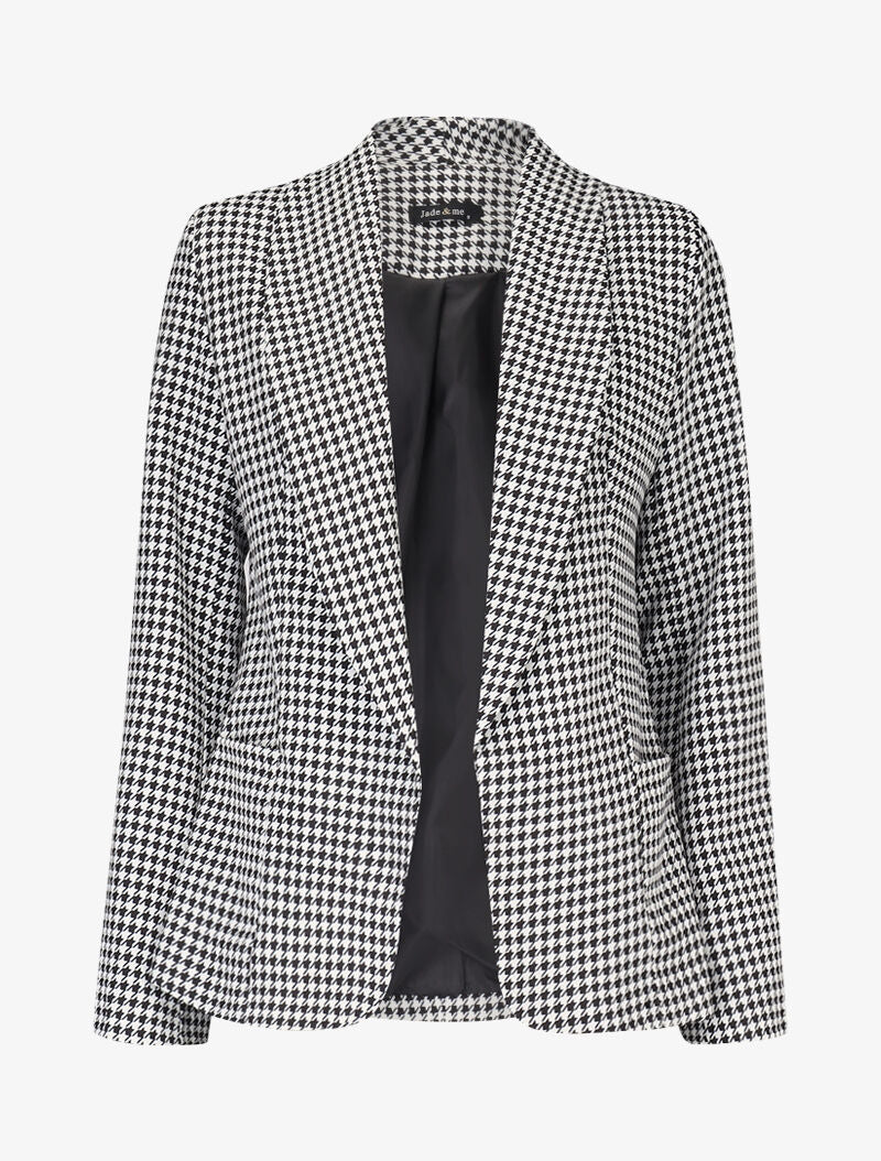 Blazer met houndstooth-print - zwart - Image 2