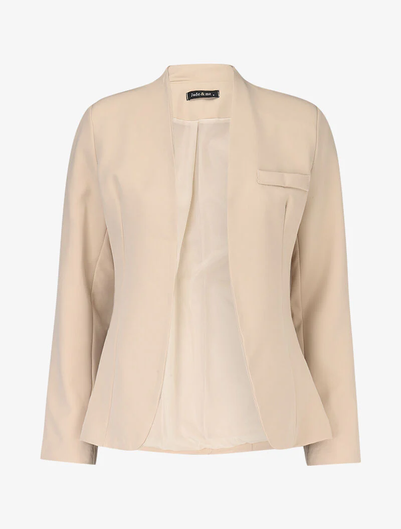Blazer met nep borstzakje - beige