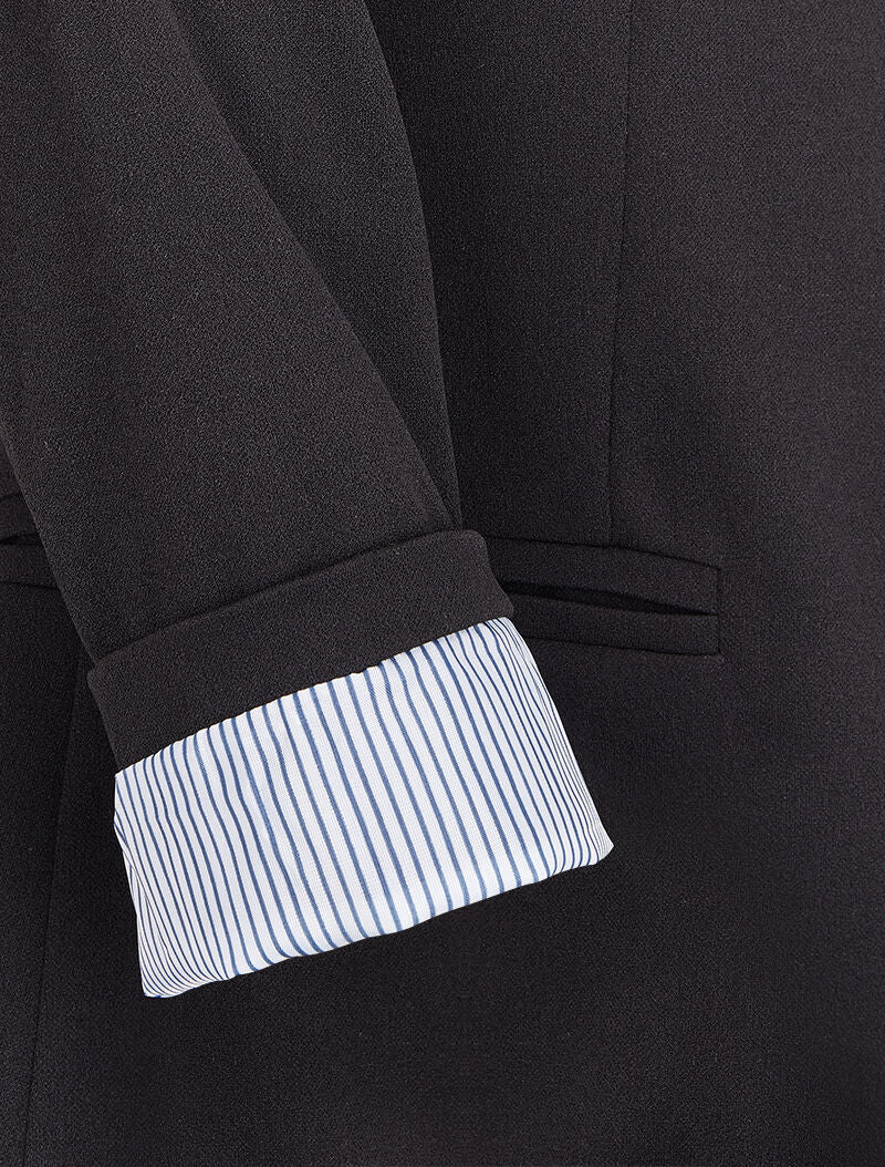 Blazer met gestreepte revers - Zwart - Image 4