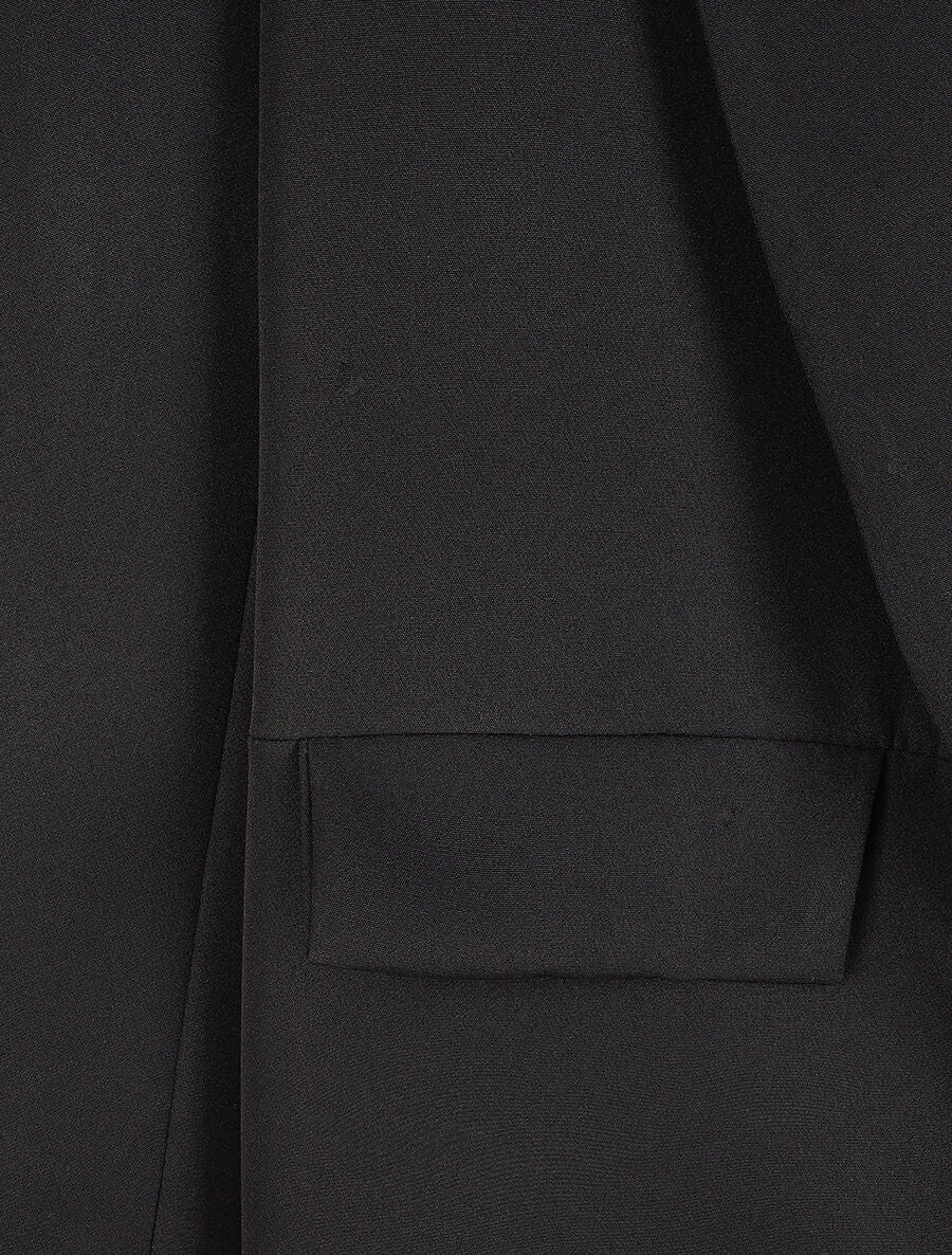 Blazer met reverskraag en decoratieve zakken - Zwart - Image 3