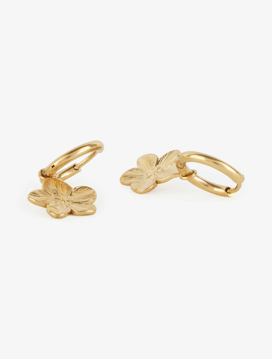 Bloemen bedel oorbellen - Goud - Image 3