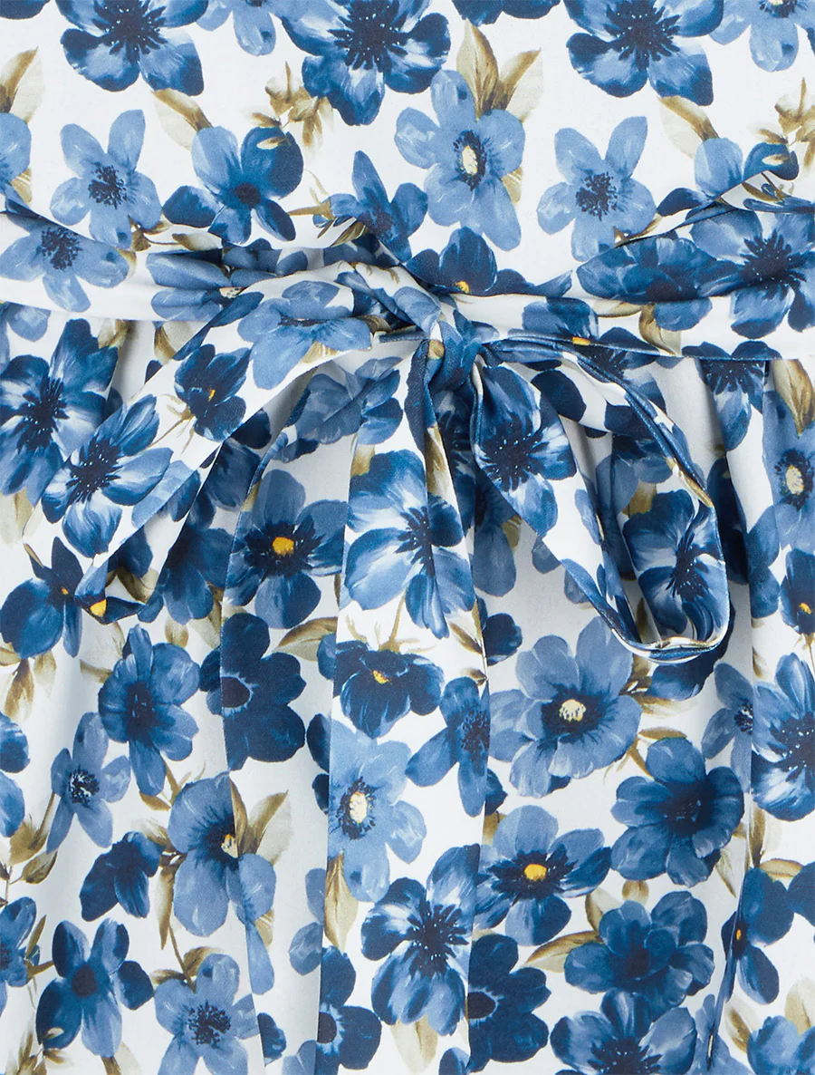 Bloemen jumpsuit met korte volantmouwen - Marine - Image 3
