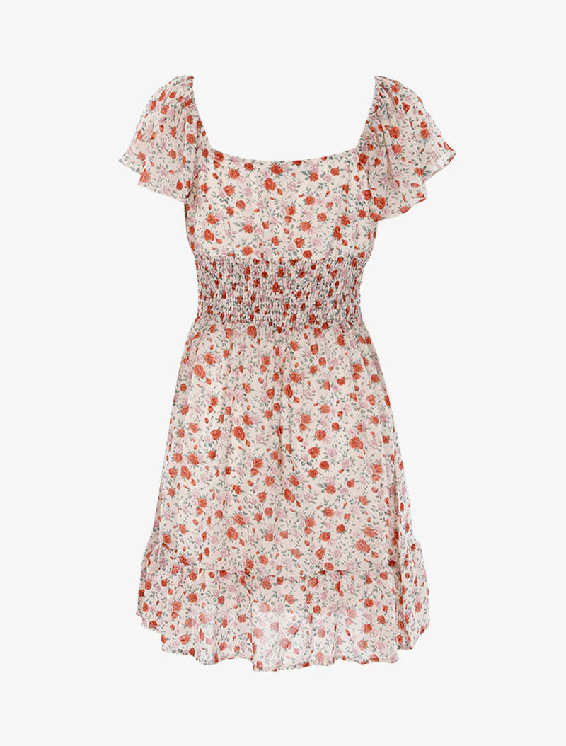 Bloemen skaterjurk - beige - Image 2