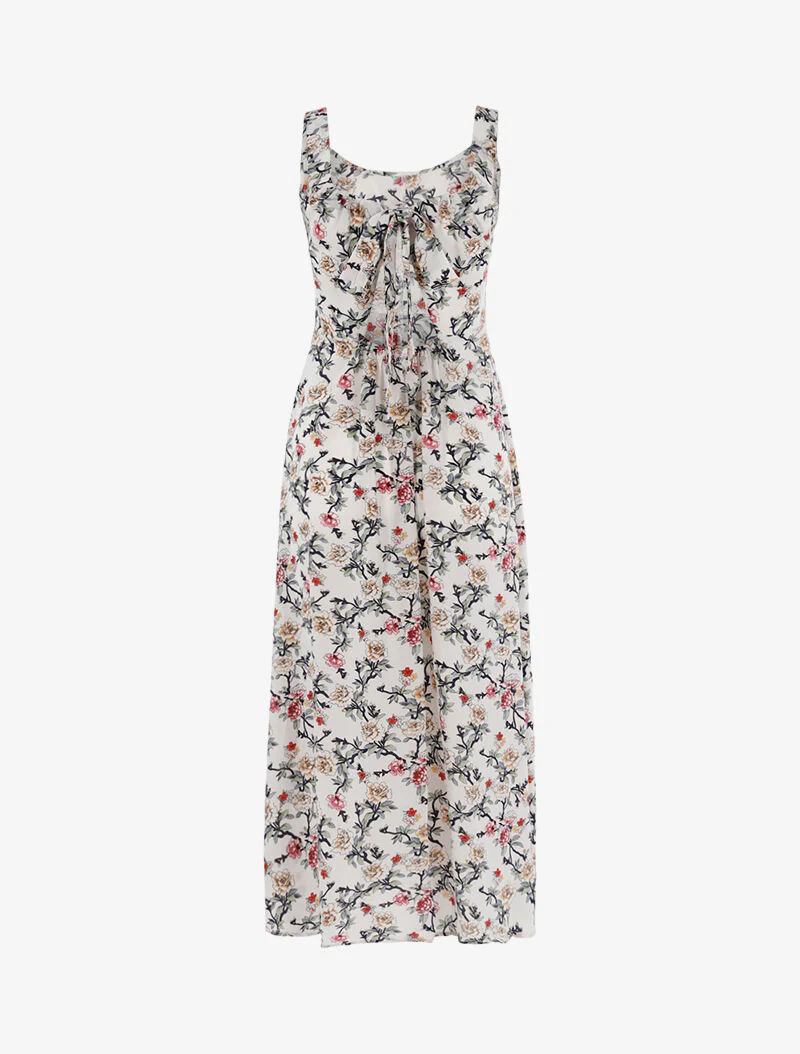 Bloemenjurk met open rug - ecru - ecru - Image 2