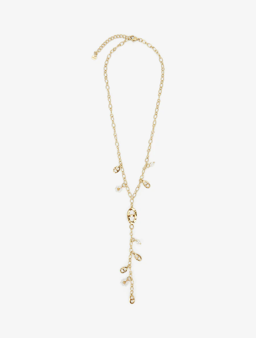 Bloemenketting en ovale bedeltjes - Goud - Image 2